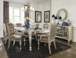 See more ideas about mirror dining room, dining room design, dining room decor. 5477n 96 7 Pc Orsina Antique Silver Finish Wood Dining Table Set With Mirrored Accents
