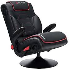 amazon com von racer rocking video gaming chair foldable and ergonomic back support and pedestal base 2 1 high tech audio gaming chair games audio speakers