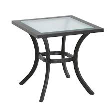 Garden Treasures Vinehaven 20 In W X 20 In L Square Steel End Table Lowes Com Outdoor End Tables Wicker Dining Tables Patio Table