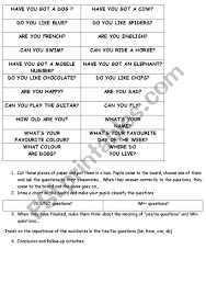 Yes No And Wh Questions Game Esl Worksheet By Supereme