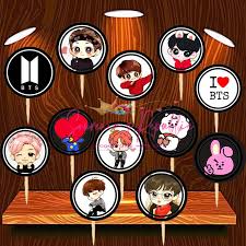 Birthday crafts birthday ideas birthday parties bts birthdays cupcake toppers free party themes party ideas birthday cake toppers free printables. Bts Circle Cupcake Topper 24 Pcs Lazada Ph