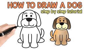 How To Draw A Dog Step By Step Drawing Tutorial For A Cute Cartoon Dog Easy Peasy And Fun