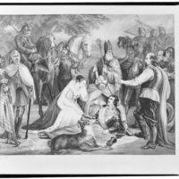 The death of Douglas-battle of Langside. Photomechanical print.