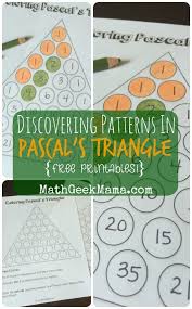 Exploring Patterns In Pascal S Triangle Free Printables Pascal S Triangle Math Geek Math Patterns