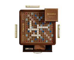 Ws Game Company Scrabble Luxury Edition With Rotating Game Board Scrabble Board Scrabble Scrabble Game