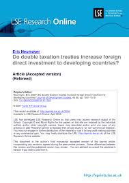 Review tax treaties between the united states and foreign countries. Pdf Do Double Taxation Treaties Increase Foreign Direct Investment To Developing Countries