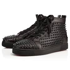 Louis Black Black Bk Leather Men Shoes Christian Louboutin