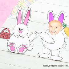 In this printable bunny template download you'll receive: Mix And Match Paper Bunny Craft Bunny Template Included Messy Little Monster
