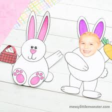 Printable bunny feet, great for spring crafts. Mix And Match Paper Bunny Craft Bunny Template Included Messy Little Monster