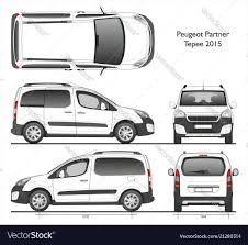 Peugeot Partner Tepee 2015 Professional Combi Van Detailed Template For Design And Production Of Vehicle Wraps Scale 1 To 10 Klasik Arabalar Karavanlar Araba