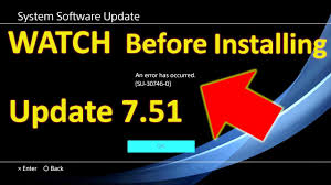 Ps4 System Software Update 7 51 Error Su 30746 0 Youtube