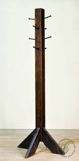 Standing Six Feet Tall And Crafted From Rustic Maple Our Lakemont Coat Rack Will Provide A Noteworthy Industrial S Rustic Coat Rack Diy Hat Rack Diy Coat Rack