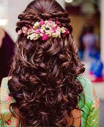 New Hairstyles For Indian Wedding Function Mehdi Haldi Bridal Hairdo Reception Hairstyles Indian Hairstyles