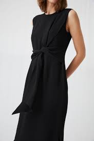 Crepe Knot Dress Black Dresses Arket Gb China Women Dress Black Wrap Dress Jersey Shirt Dress