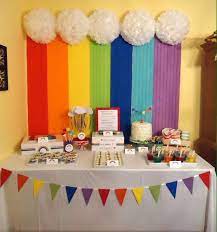 Rainbow Birthday Party Ideas Photo 1 Of 29 Rainbow Birthday Party Rainbow Themed Birthday Party Rainbow Theme Party