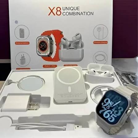 X8 Unique 6 en 1 Set de accesorios para iPhone con reloj inteligente | TikTok