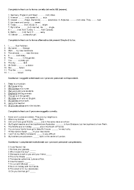 Alcune frasi col past simple alla forma affermativa, interrogativa e negativa. Esercizi Riepilogo Tempi Inglesi Docsity