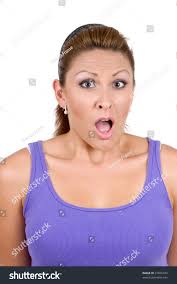 Woman Pops Her Eyes Mouth Open Stock Photo 37825474
