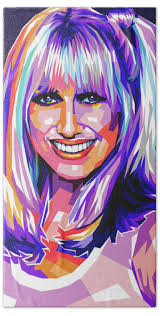 Suzanne Somers pop art Beach Towel