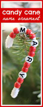 Beaded Candy Cane Ornament Craft Preschoolers Can Make Preschool Christmas Candy Cane Crafts Christmas Crafts