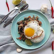 One of my favourite dishes that incorporates all of these ingredients is pad gra prao (also often spelled pad ka prow). Pad Gra Prao