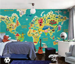 All Sizes Children S World Map Wallpaper Wall Decal Art Children S Room Study Room Ocean Wall Paper Blue Gre Map Wallpaper World Map Wallpaper Kids Room Art