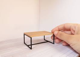 Modern Miniature Coffee Table For Dollhouse 1 12 Scale Miniature Decoration Coffee Table Doll House Modern Dollhouse Furniture