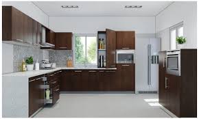 Yellow and white modular kitchen design. Modular L Shape Kitchen Interior Design Decoomo