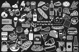 Chalk Food Doodles Clip Art By Frankiesdaughtersdesign On Creativemarket Chalk Lettering Food Doodles Chalk Drawings