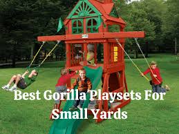 This is a super cool set that has swings, an alpine wave slide™, a trapeze swing and even a rock climbing wall! 5 Best Gorilla Playsets For Small Yards Sunshine Play