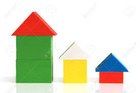 Casas Hechas Con Bloques De Construccion Madera Para Ninos Sobre Un Fondo Blanco Fotos Retratos Imagenes Y Fotografia De Archivo Libres De Derecho Image 8259439