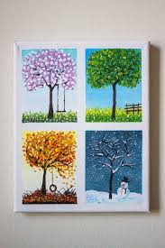 Leowefowas beautiful four seasons tree wall art colorful canvas painting 12x16 framed wall poster four season scenery picture canvas prints for living room bedroom fashion home office decoration. Excited To Share The Latest Addition To My Etsy Shop Four Seasons Unframed Entryway Vertical Handp Small Canvas Art Four Seasons Art Tree Painting Canvas