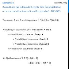At the start of the officer's shift there are many details that the officer should be recording. Example 14 Probability Of Atleast One Of A B Is 1 P A P B