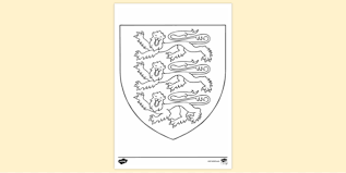 The three lions is the coat of arms of england. English Colouring Colouring Sheets