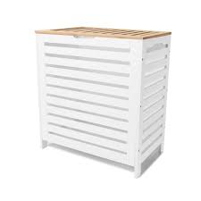 11.8cm (l) x 70.6cm (h) x 35.2cm (w) material: Storage Box White With Bamboo Lid Storage Boxes Kmart Storage Cupboard Storage