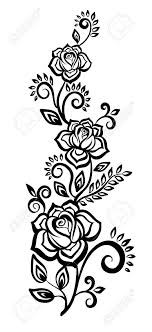 Stock Vector Black White Flowers Flower Design Images Flower Silhouette