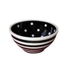 Black And White Bowl Black White Striped Bowl Ceramic Mixing Bowls Striped Bowl Yellow Dishes