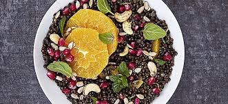 Belugalinsen Salat Mit Granatapfel Und Zitronendressing Beluga Linsen Salat Rezepte Mit Linsen Rezepte