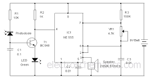 Invisible beam entrance alerts photo reflective break typically, these products use a narrowly focused infrared beam that goes between two sensor type with an invisible beam, it is no longer necessary to hover around the front door, waiting for the next. Photodiode Alarm Circuit