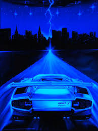 Uv Schwarzlicht Poster Neon Druck Lamborghini 64x90cm Blacklight Schwarzlicht Wallpaper Neon Psy Deco Schwarzlicht Schwarz Blau