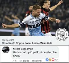 Questo vuol dire che stasera, per passare il turno, il milan dovrà per forza vincere con qualsiasi risultato; On Marath Amen Goalcom Cignor Semifinale Coppa Italia Lazio Milan 0 0 Nicolo Saccoman Ha Toccato Piu Palloni Orsato Che Borini 4h Mi Piace Rispond774 Partita Brutta Ieri Sera Milan Lazio Coppaitalia Commenticalcignoranti Meme On Me Me