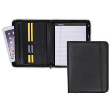 Samsill Professional Zipper Padfolio With Interior 10 1 Inch Tablet Sleeve 8 5 X11 Writing Pad Included Black Logh Log Home Interiors Padfolio Writing Pad