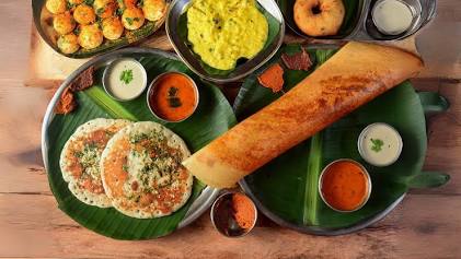 Classic Andhra breakfast specialties, AI generated