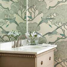 Green and taupe colour palette cool colour scheme colour inspiration : Taupe And Green Powder Room Transitional Bathroom