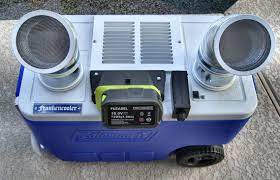 You receive all the incredible cooling power you would receive from a super costly a/c. Ice Chest Air Conditoner Homemade Air Conditioner Diy Air Conditioner Cooler Air Conditioner