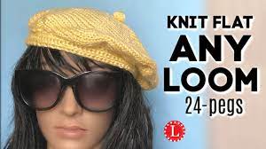 How To Loom Knit A Beret You Can Use Any Size Or Shaped Loom With At Least 24 Peg Plus The Pattern Has A Step Loom Knitting Patterns Loom Knit Hat