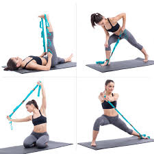 Yoga Stretching Strap For Physical Therapy Pilates And Yoga Routines Ebook Video Exercises And Carrying Bag Include Yoga Rope Yoga Strap Yoga Strap Stretches
