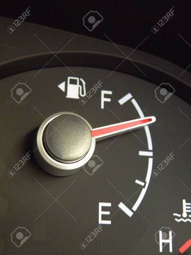 An Automobile Fuel Gauge Reading Three Quarters Full On A Tank Of Gas Stock Photo, Picture and Royalty Free Image. Image 4165760.