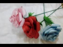 Sediakan kertas krep yang tahan 6 x 10 inchi. Cara Membuat Bunga Mawar Dari Kertas Youtube