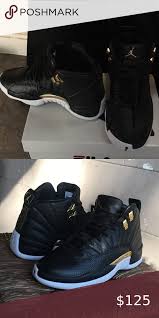 Black And Gold Jordans Womens The Air Jordan 12 Reptile Black Metallic Gold In 2020 Air Jordans Black Metallic Womens Shoes Sneakers